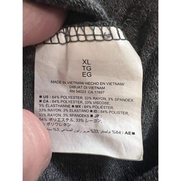 Old Navy Long Sleeved T-Shirt Womens X-Large Gray Do All things with Care/Cake - Picture 5 of 7